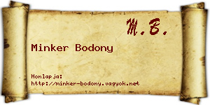 Minker Bodony névjegykártya